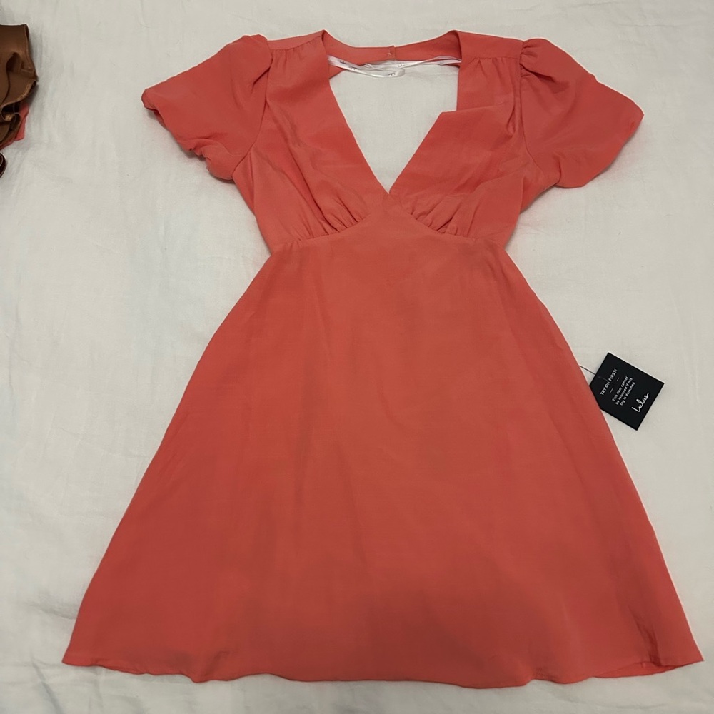 Lulu's Vibrant Coral Mini Dress